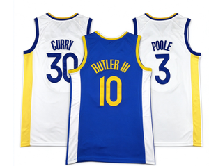 เสื้อบาสเก็ตบอลโกลเด้นสเตท คูร์รี่ 30 บัตเลอร์ 3 10 พูล 3 แบบเย็บติดกัน ระบายอากาศได้ดี แห้งเร็ว เสื้อกีฬาแบบยูนิเซ็กซ์ - Product Image 1