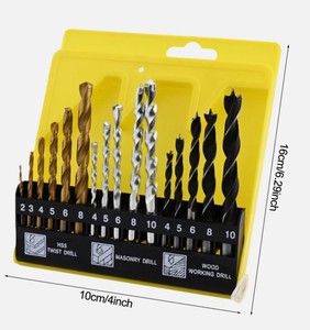 Juego <span class=keywords><strong>de</strong></span> Brocas Multiusos <span class=keywords><strong>de</strong></span> 9/15/16 Piezas, Brocas Mixtas para Mampostería y Madera, Juego <span class=keywords><strong>de</strong></span> Brocas Completas para Metal, Madera, Hormigón, Todo Uso - Product Image 3