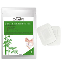 Crazylife Patchs de bambou pour les pieds Aizhuzi Soin du sommeil et du corps 2-en-1 Bienfaits pour la santé 14 patchs