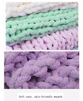 Fil de glace en polyester tricoté à la main, 100 herle, tricotage à la main, chenille anti uv, disponible en 10 couleurs
