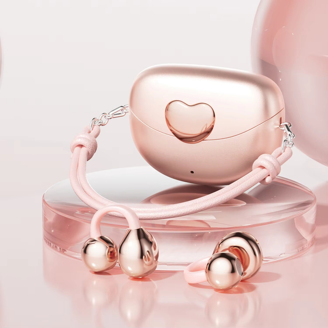 M106 Open Ear Clip-On Blue-tooth Earbuds Wireless Headphones with HiFi Sound Noise Cancellation Waterproof Earphones for Girls