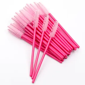 Disposable Lash Custom Logo Wands Micro Brush Eyelash Glitter Applicator Pink Mascara Wand
