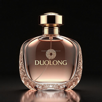 Nouvelle conception, flacons de parfum en verre transparent unisexes de 50 ml et 100 ml avec vaporisateur, logo personnalisé, boîte de luxe