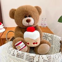 Oso de Peluche OEM, Logotipo Personalizado, Oso con Pastel, Ideal para Artículos Promocionales y Regalos Corporativos, Regalo de San Valentín