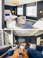 Fauteuil d'hôtel moderne en tissu nordique rembourré avec pieds en métal noir et coussin en mousse pour chambre de luxe et fauteuil de détente