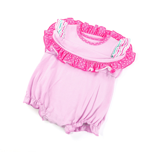 Großhandel Boutique Maßgeschneiderte Baby-Strampler Ärmellos mit Rüschen Kinderkleidung Kleinkind Mädchen Strampler mit Rüschenboden - Product Image 2