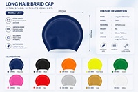 Bonnet de bain extra large en silicone écologique et durable, couleur unie, pour cheveux longs, imperméable, antidérapant, pour femmes et hommes, dreadlocks, tresses