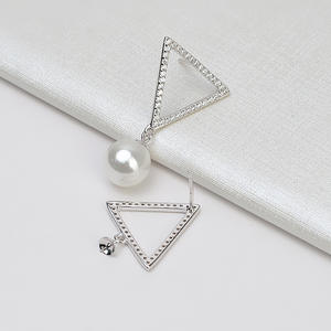 Boucles d'oreilles étoile en argent S925 version coréenne, accessoires en perles de 7,5 à 8,5 mm, porte-bijoux vide pour bricolage 1038 - Product Image 1