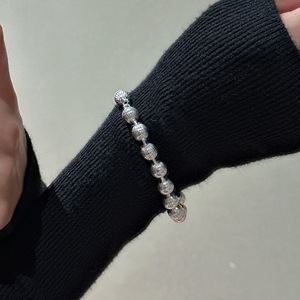 สร้อยข้อมือลูกปัดแตงโมเงินสเตอร์ลิงสไตล์ S925แบบย้อนยุคเครื่องประดับมือแฟชั่นสไตล์บล๊อกเกอร์แบบเรียบง่ายขายส่งรุ่นเกาหลี - Product Image 1