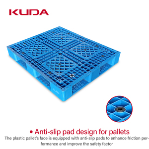 KUDA 1210S-WGTZ Paleta de plástico Paleta gruesa de alta resistencia 14kg HDPE o PP Nuevo material Paleta de grado industrial 1200x1000x150mm - Product Image 4