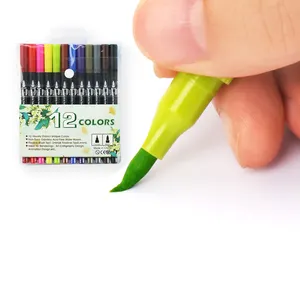 双尖永久艺术记号笔套装双尖笔涂鸦笔多色书写绘图记号笔