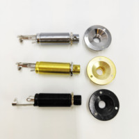 Prise jack de sortie filetée de 1/4 pouce, argentée, pour connexion d'égaliseur de guitare et basse en bois Miao Yao