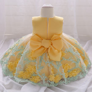 Robe de fête fleurie mignonne pour bébé fille de 12 mois à 1 an, idéale pour le premier anniversaire - L1845XZ - Product Image 2