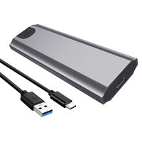 Kotak Hard Disk Eksternal SSD M.2 NVME NGFF M.2 SATA ke USB 3.1 Tipe C, Casing Aluminium NGFF
