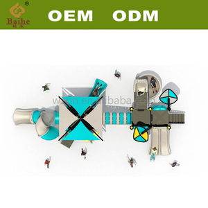 Baihe giấc mơ kết hợp trượt chơi ngoài trời thiết lập nhựa thương mại thiết bị sân chơi cho trẻ em công viên chơi - Product Image 3