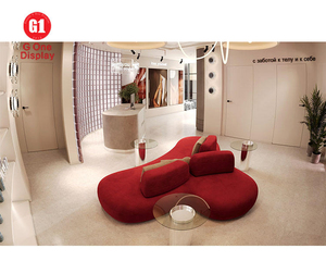 Cream Style Nail <b>Bar</b> Display Furniture Set | Modern Popular Hair Salon Station & Custom Nail Salon Interior Design - Product Image 3