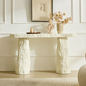 Table <span class=keywords><strong>console</strong></span> au design moderne de 53,94 pouces, table en pierre, table d'entrée en fibre de verre avec pieds irréguliers pour salon - Product Image 1