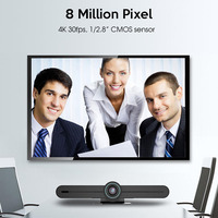 Barre vidéo de contrôle gestuel de caméra de vidéoconférence tout-en-un 4K UHD Streaming avec micro haut-parleur PD écran de charge coulée