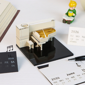 Calendrier 3D 2026 Bloc-notes 3D en papier déchirable pour sculpture artistique Cube <span class=keywords><strong>de</strong></span> notes adhésives anti-adhérentes 150 feuilles Bloc-notes - Product Image 2