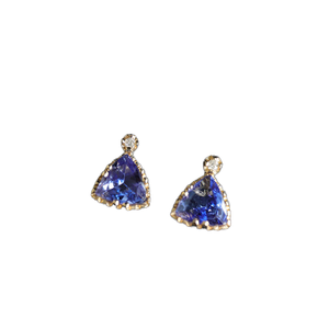 Pendientes de Plata de Ley 925 con Circonita Cúbica de Corte Trillón, Forma Triangular, para Mujer, Ideales para Fiestas, Bodas, Compromisos, Regalo - Product Image 1