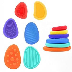 Nouveaux jouets sensoriels Fidget pour enfants adultes 6 pièces Silicone inquiétude pierre jouet de voyage pour <span class=keywords><strong>autisme</strong></span> adolescents se calmer calme anxiété Fidgets - Product Image 1