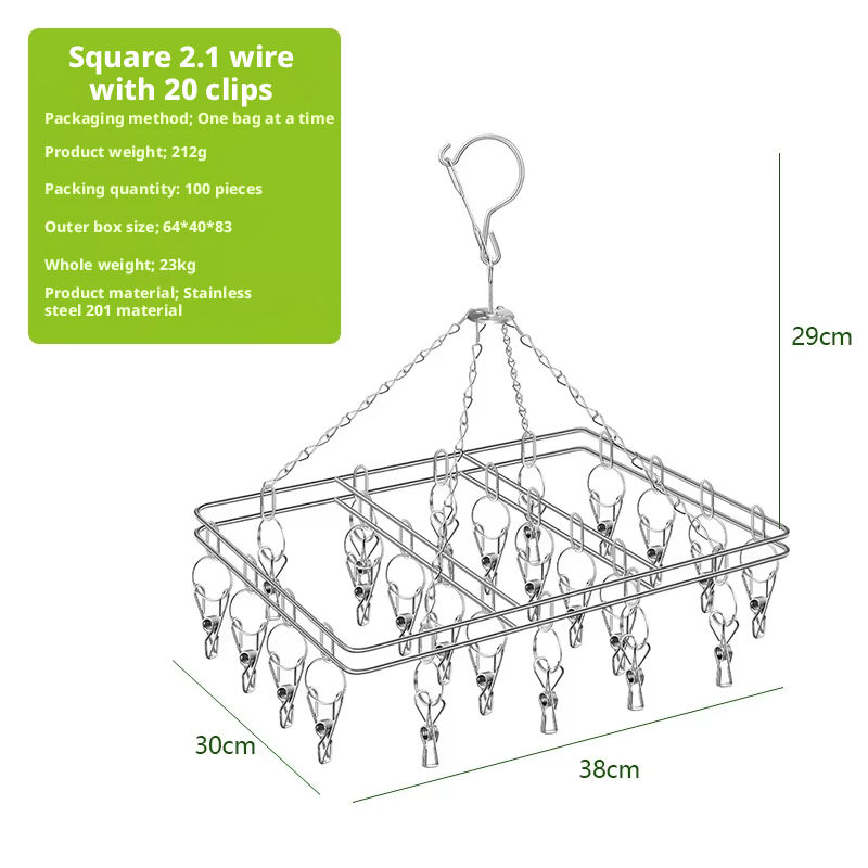 Pince carrée argentée 2.1 ligne 20