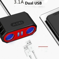 Penjualan laris adaptor soket pemantik rokok mobil 120W pengisi daya ponsel mobil 3 soket 2-USB pengisi daya OTP Cepat 12V/24V pengisian daya 5V/2A