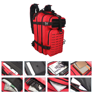 Mochila táctica roja multifuncional para exteriores, mochila táctica pequeña cortada con láser, Mochila deportiva duradera impermeable para exteriores - Product Image 5