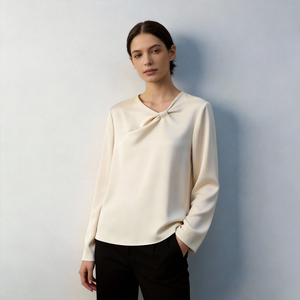 <span class=keywords><strong>Camicetta</strong></span> Elegante Primaverile Estiva Nuova Moda con Scollo a V Manica Lunga in Raso ODM Asciugatura Rapida Ecologica Vendita all'Ingrosso - Product Image 3