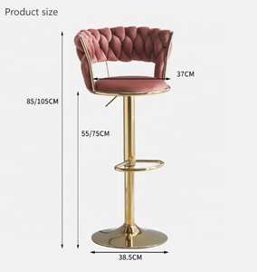 Thanh Ghế Bắc Âu Truy Cập Đồ Nội Thất Kim Loại Nhung Xoay Da Cao Vàng Hiện Đại Sang Trọng Nhà Bếp Phân Thanh Ghế Cho Bàn Thanh - Product Image 5