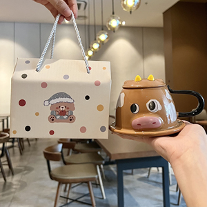 Phim Hoạt Hình Sáng Tạo Bò Thiết Kế Cốc Gốm Dễ Thương Trẻ em' Bữa Ăn Sáng Cốc Cà Phê Cho Cắm Trại Món Quà Sinh Nhật Lưu Niệm - Product Image 5