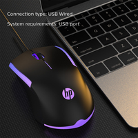 Penjualan Terbaik grosir murah h-p M160 Mouse Gaming berkabel LED cair 3D aksesoris Flash USB bisu untuk rumah kantor Desktop Laptop