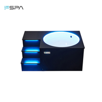 Baignoire autoportante en acrylique noire moderne avec éclairage LED intégré, qualité supérieure, fournie directement par l'usine