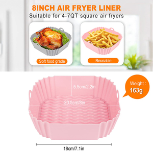 Revestimiento de silicona reutilizable para freidoras de aire, apto para alimentos, con logotipo personalizado de fábrica, para ollas, moldes y cestas de freidoras de aire - Product Image 3