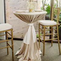 Nappe Moderne en Polyester Imperméable Lavable, Taille et Couleur Personnalisables pour Hôtels, Conférences, Tables de Cocktail et Bars Hauts