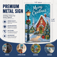 Plaques décoratives personnalisées avec logo pour fêtes de Noël à la maison, enseignes vintage en métal pour les fêtes, enseigne en métal Joyeux Noël pour la décoration murale vintage