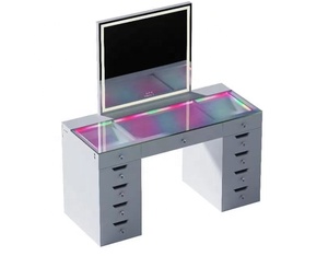 Table de toilette de <span class=keywords><strong>style</strong></span> américain moderne avec plateau en verre et éclairage RGB arc-en-ciel pour la vente en gros de meubles de maison - Product Image 3