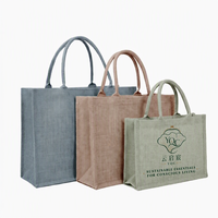 Sac fourre-tout en jute personnalisé avec logo imprimé, écologique, réutilisable pour les courses, la vente au détail et les cadeaux promotionnels