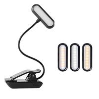 Lampe de lecture USB rechargeable à 9 LED, intensité réglable, avec indicateur de puissance, petite, flexible, à clipser, pour lecture nocturne, support de musique, piano