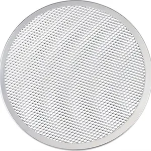 Manufacturers stock food grade round 6-18 inch 6pcs/pack aluminum pizza baking grid screen, pizza, barbecue mesh tray