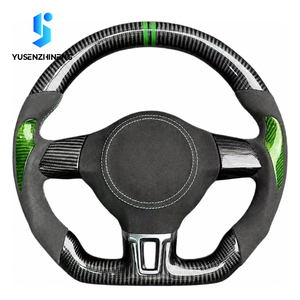 Volante Deportivo de Cuero Personalizado con Fibra de Carbono para VW <span class=keywords><strong>Golf</strong></span> <span class=keywords><strong>MK6</strong></span> GTI GTD R20 Scirocco Jetta <span class=keywords><strong>MK6</strong></span> Passat B7 CC Tiguan 2008-2017 - Product Image 1