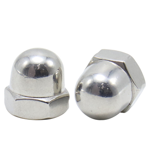 Écrous à insérer, couvercle intégré, femelle, en fer nickelé, tête ronde, écrou à tête hexagonale, accessoire de quincaillerie, écrous décoratifs à tête ronde - Product Image 1