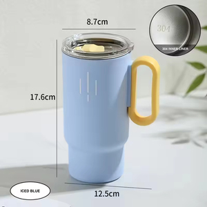 Portable Double Wall Temperature Display LED Eco-Friendly Stainless Steel Insulated <b>Coffee</b> Mug Tumbler for Camping Smart - Product Image 6