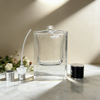 Flacon pulvérisateur de parfum de luxe 50 ml en verre transparent haut de gamme, atomiseur vide personnalisé, flacons de parfum à fine brume avec boîte