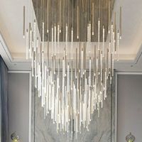 Lustre moderne en aluminium pour hôtel, luminaire suspendu pour hall d'entrée, décoration de mariage, luminaire suspendu en tube LED