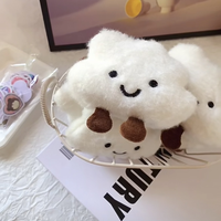 Mignon porte-clés nuage en peluche, jouet en peluche doux, porte-clés de couple, ornement suspendu, porte-clés pour sac à dos, accessoires pour sac, porte-clés en peluche
