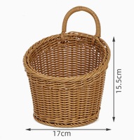 Panier de rangement mural vintage en plastique pour gingembre et ail, style rétro, portable, petit, pour ustensiles de cuisine