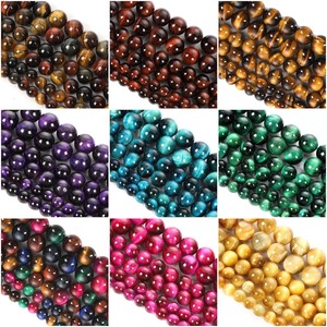 Pierre d'oeil de tigre naturelle perles en vrac 6mm couleur perforée bricolage bijoux semi-finis accessoires stock en gros - Product Image 3