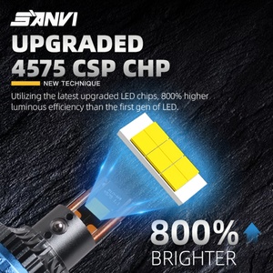 Sanvi Nouvelles ampoules de phares avant de voiture Mini H4 LED 70W 6000K Faisceau haut/bas Adaptation universelle 12V - Product Image 4