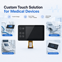 Módulo LCD con Pantalla Táctil Capacitiva Médica de 7 Pulgadas, Controlador EETI, Unión Óptica, Cubierta de Vidrio con Forma Personalizada, Panel de Serigrafía